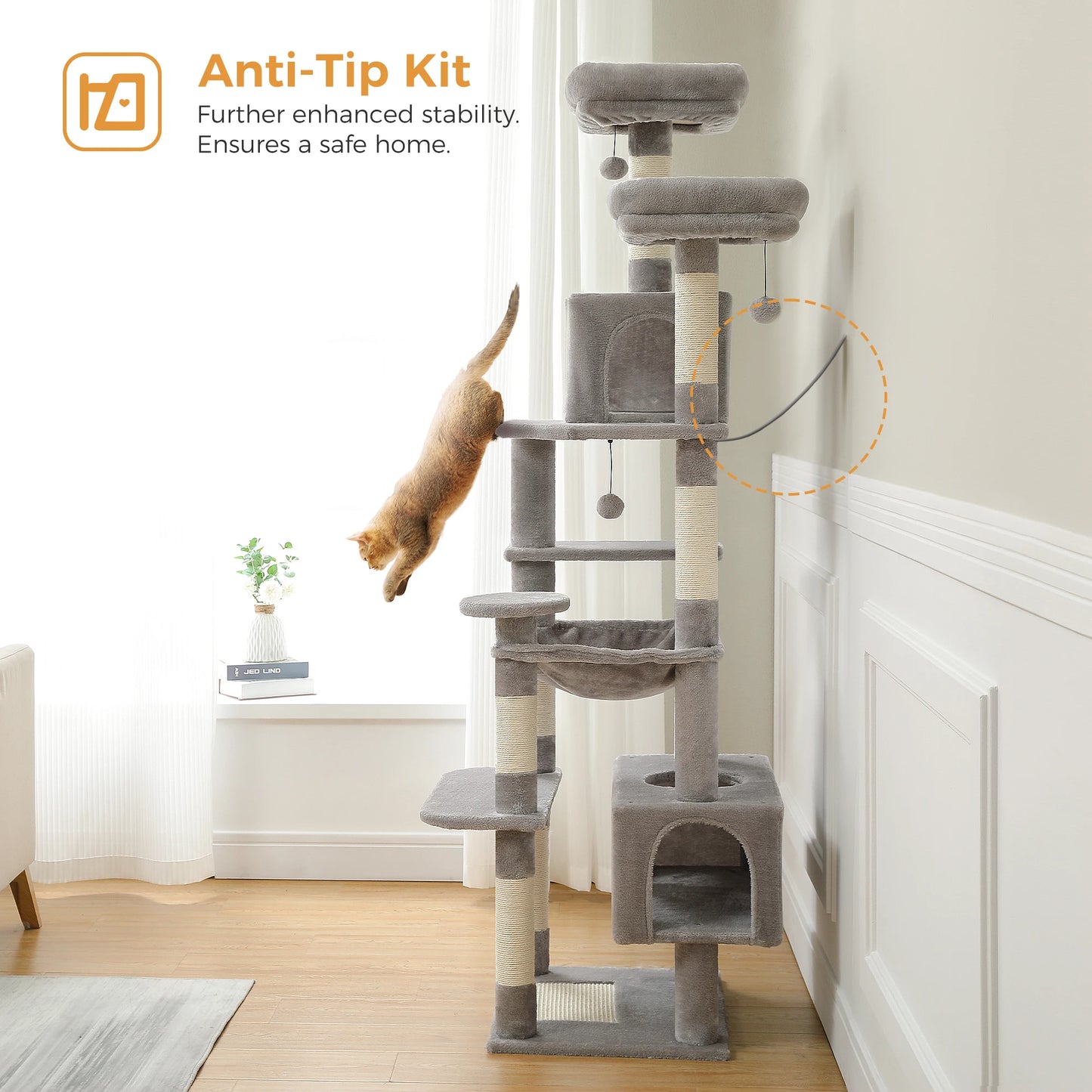 Large Cat Tree Tower with Scratching Posts