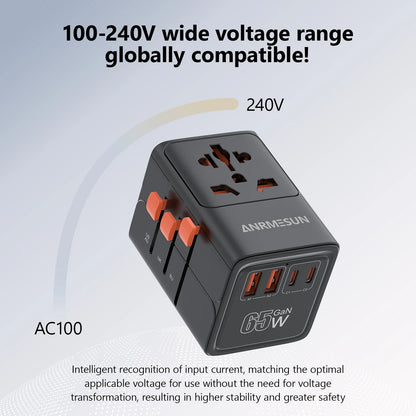 All-in-One International Travel Adapter Fast Charger