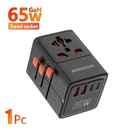 All-in-One International Travel Adapter Fast Charger
