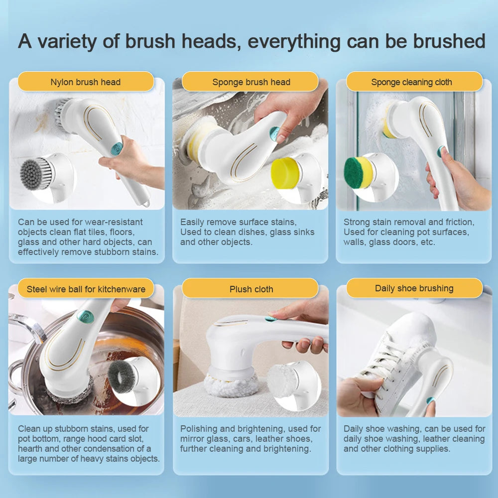 USB Rechargeable Handheld Cleaning Brush