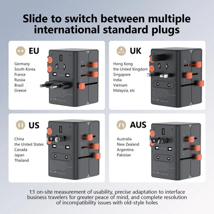 All-in-One International Travel Adapter Fast Charger