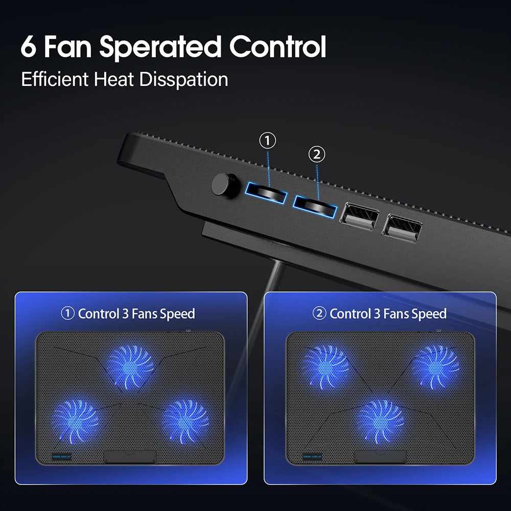 Laptop Cooling Pad with 6 Fans